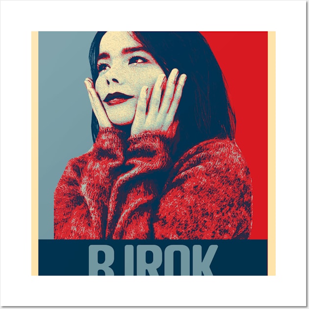 Retro BjOrk Fan Art Design Wall Art by Kinanti art